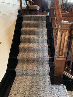 Elegant stair case runner from Westbrook Floor Covering in Essex, CT