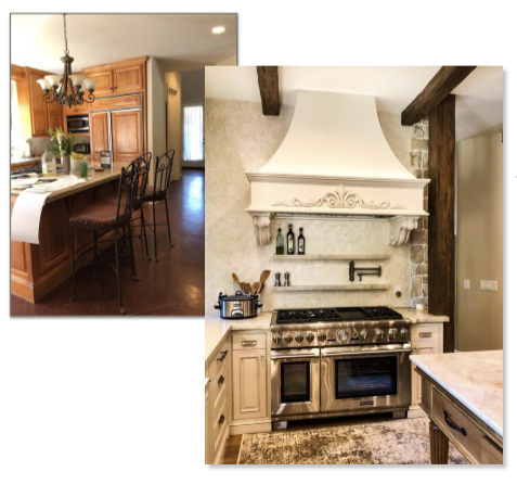 Same kitchen after. Tastes change. Out with the dark, in with the light